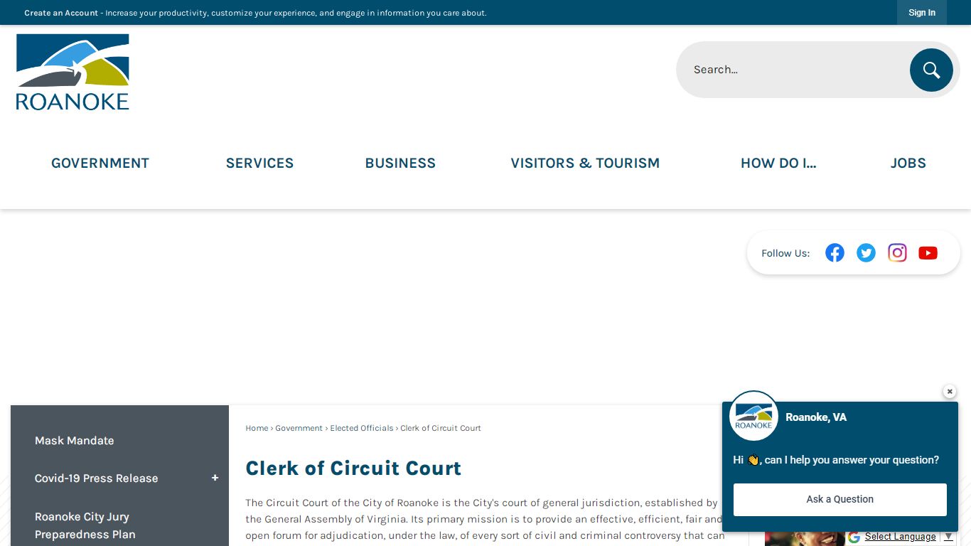 Clerk of Circuit Court | Roanoke, VA